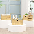 Wisuce Bamboo Desk Drawer Organizer, 3 Drawer Desktop Organizer with Drawers Tabletop Storage Organization Box for Office Home Toiletries Supplies Vanity, No Assembly Required - Image 6