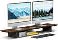 EXPERLAM Solid Wood Dual Monitor Stand Riser, 43 Inch Rubberwood Desk Shelf for Top of Desk, Wood Monitor Stand for Desk 2 Monitors up to 27", Desktop Organizer for Laptop, TV, Printer by EXPERLAM