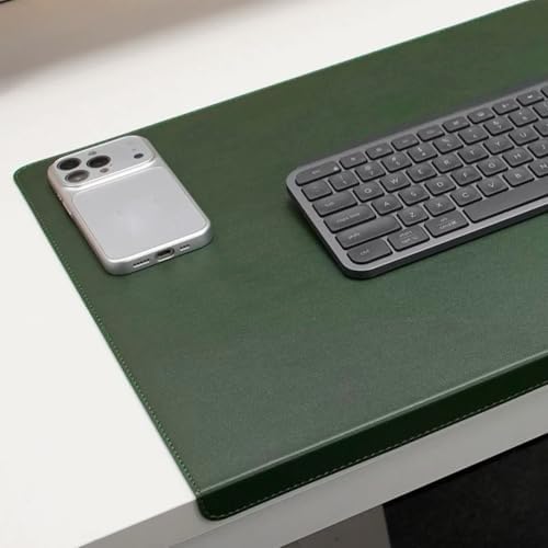 Edge-Locked Leather Desk Pad, Desk Blotter with Full Grip Fixation Lip, Waterproof Large Office Table Mat, Non-Slip Laptop Mouse Pads for Work Typing Writing (Red,35.4"x19.7") - Image 5