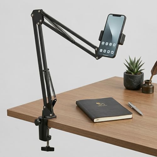 Overhead Phone Mount with Table Clamp – Stable Top-Down Phone Holder for Drawing, Tracing, Filming & Crafts – Adjustable Desk Clamp Stand for Creators - Image 2