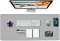 Desk Mat Wireless Charging Mouse Pad Large 32x16 Journey Desk Pad Mat with Wireless Charger Waterproof Grey Leather Computer Mat with Phone Charger Mousepad Non-Slip for Keyboard and Mouse by Zakia