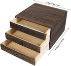 Cabilock Solid Wood Desktop Drawer Organizer Vintage Retro Desk Drawer Box with Pull Ring Wooden Table for Office Supplies School Organizer Home Desk Storage 10.03 X 9.64 X 6.49 in - Image 4