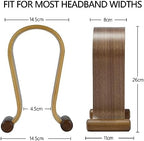 SAMDI Wood Headphone Stand, Headphone Holder Wood Headset Stand Compatible for Sony, Bose, Shure, Jabra, JBL, AKG Gaming Headphones Display et. (Walnut) - Image 4