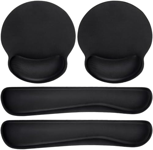 Yunsailing 8 Pcs Ergonomic Mouse Pad and Keyboard with Wrist Support Set by Yunsailing
