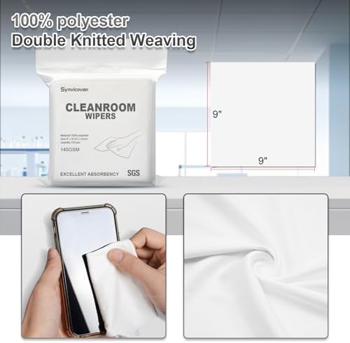 Cleanroom Cloth Wipes 9"x9",140GSM,Bag of 150 Pcs - Image 3