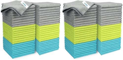 AIDEA Microfiber Cleaning Cloth-50PK, Soft Microfiber Towels for Cars, Absorbent Cleaning Rags, Lint-Free Streak-Free Wash Cloths for House, Kitchen, Window(12in.x12in) (Pack of 2) by AIDEAHOME