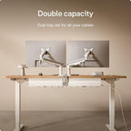 Desktronic Cable Duct Desk White Set of 2 - Stainless Steel Cable Management Desk Cable Duct with 5 Cable Cut-Outs - Easy to Install Cable Organiser - Cable Holder - Image 4