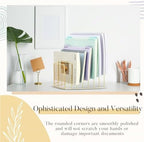 2 Pcs 2 Pcs Wire File Sorter Desk 7 Section Organizer, Golden - Image 5