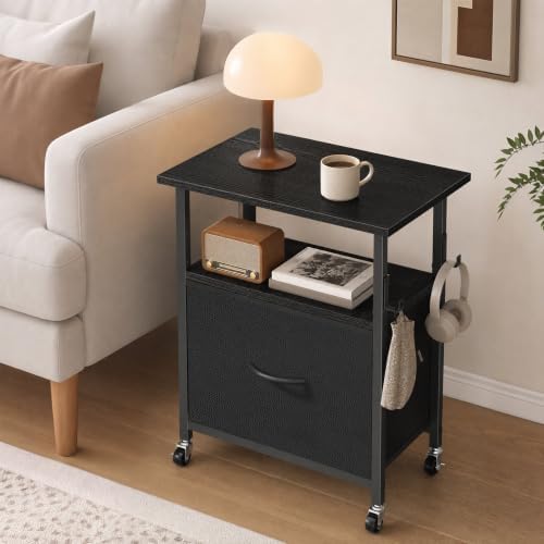 HOOBRO Printer Stand with File Drawer, 2 Tier Under Desk Printer Table - Image 4