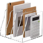 SANRUI Acrylic Desk Magazine Holder File Organizer Sorter,4 Slot Clear by SANRUI
