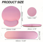 PATIKIL Ergonomic Wrist Rest Set, Memory Foam Mouse Pad and Keyboard Wrist Rest Support Hand Waterproof Cup Pad Non-Slip for Office Computer Gaming Home Desk Accessory, Purple Pink - Image 2