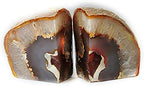 JIC Gem Natural Agate Geode Bookends Anti-Slip Rubber Bumpers 1 Pair 4-6Lbs - Image 3