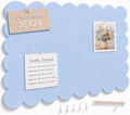 Scalloped Felt Bulletin Board 36x24 Inches, Blue Wall Pin Board by EYAEYAEYA