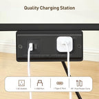 RALGEND Printer Stand with Computer Tower Stand, 2-in-1 Mobile Printer Table Under Desk PC Shelf, 2-Tier PC Tower Stand for Floor, Detachable CPU Holder Cart with Charging Station & Lockable Wheels - Image 6