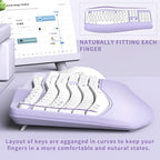 Wireless Keyboard and Mouse Combo,2.4G Ergonomic Wave Keys(Purple) - Image 4