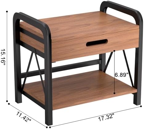 Printer Stand with Wooden Storage Drawer for Desk - Image 6