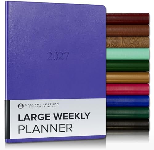 Gallery Leather Large Weekly Planner 2026-2027 Caribbean Hibiscus by GalleryLeather