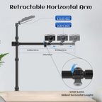 Ailight Overhead Camera Mount Desk Stand, 15.75"-33.45" Webcam Mount with 2-Section Adjustable Telescopic Boom Arm, C Clamp/Swiveling Ball Head for DSLR Camera, Ring Light, Webcam - Image 4