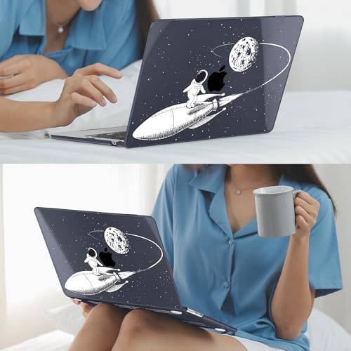 Mektron for 2026/2025/2024/2023 MacBook Air 15 INCH M5 A3448 /M4 A3241 /M3 A3114 /M2 A2941 Case, Printed Plastic Hard Shell Cover with 15.3" Liquid Retina Display Touch ID, Astronauts - Image 7