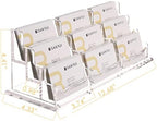 SANRUI Acrylic Business Card Holder, Clear Desk Card Organizer Stand 9 Slot - Image 2