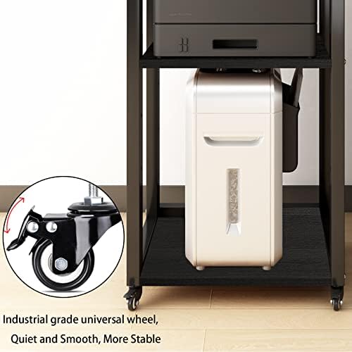 Natwind 3-Tier Tall Printer Stand,Shredder Stand Computer Host Holde,Black - Image 5