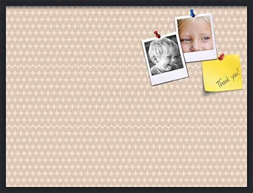 PinPix 40x30 inch Cork Bulletin Board. This Decorative Framed Pin Board Comes with Diamond Pattern in Light Pink and Cream Design and Satin Black. Ideal for Home, Office Decor or School (PinPix-294) by PinPixBulletinBoards