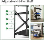 3 Tier Printer Stand, Large 23.6"x23.6" Printer Table with Wheels - Image 6