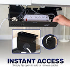 VIVO Black Screw-On Flip-Open 19 in Cable Management Box, DESK-ACMB20-S - Image 3