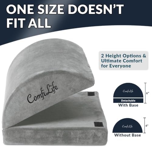 ComfiLife Foot Rest for Under Desk at Work – Adjustable Height Memory Foam Foot Stool for Under Desk, Office Chair & Gaming Chair – Ergonomic Footrest for Back & Hip Pain Relief (Gray) - Image 3