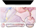 iCasso Glitter Marble Computer Mat 35.4"x15.7", Table Mat for Gaming by iCasso