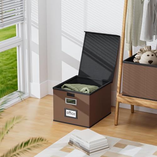 File Organizer Box with Lids, Collapsible File Folder Organizer - Image 4