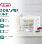Sterilite Wide 3-Drawer Storage Unit for Bedroom and Dresser, 8-Pack - Image 4