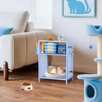 Sky Blue Kids Nightstand, Small Nightstand for Bedroom, End Table with Hooks and Holder, Toddler Bedside Table, Desk Organizer for Office, Small Desk for Living Room, Dorm (Sky Blue) - Image 6