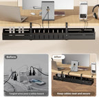 Under Desk Cable Management Tray,Expandable 25.2" – 38.6",Black - Image 3