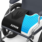 AUVON Gel Wheelchair Seat Cushion with Waterproof Cover for Pressure Sore & Ulcer, Ergonomic Chair Cushion with U-Cutout for Tailbone Pain, Back Pain Relief, Memory Foam Wheelchair Cushion, Anti-Slip by AUVON