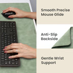 Full Grain Leather Desk Pad, Mint Green, L (27.6 x 11.8 inch) - Image 5