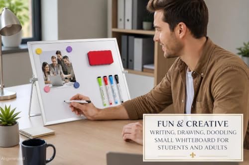 MXG Magnetic Whiteboard,12x16 Double-Sided Desk Dry Erase Board with Stand - Image 7