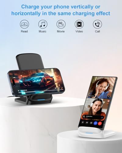 NANAMI Wireless Charger Stand 2 Pack, 10W Fast Desktop Charging Stand - Image 4