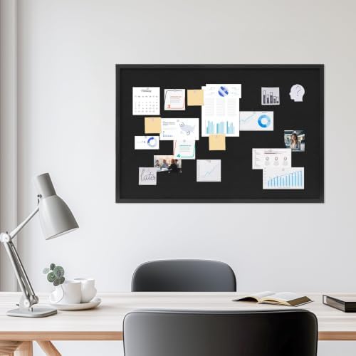 DAHAPYBOO Cork Board with Linen Black,Bulletin Board 36"x24" - Image 6