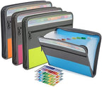 NAFY Expanding File Folders, 13 Pockets Document Organizer with Zipper, A4 Letter Size Portable Accordion Expanding File Folders with Multicolor Labels for Home Office School Supplies (Mix 4 Color) by Nafy
