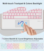 Touch Keyboard Case for Samsung Galaxy Tab S11 Ultra 14.6 Inch 2025, Galaxy Tab S11 Ultra Case Keypad with Precise Trackpad, Backlit Keyboard Cover with S Pen Holder for Samsung Tablet 14.6'', Pink - Image 3