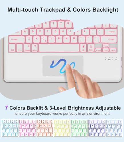 Touch Keyboard Case for Samsung Galaxy Tab S11 Ultra 14.6 Inch 2025, Galaxy Tab S11 Ultra Case Keypad with Precise Trackpad, Backlit Keyboard Cover with S Pen Holder for Samsung Tablet 14.6'', Pink - Image 3