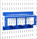 Wall Control Drill Holder Power Tool Storage Rack - Compact Impact Drill Battery Power Tool Pegboard Organizer Pegboard (Blue) by Wall+Control