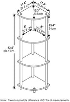 Furinno TURN-N-TUBE Corner Shelf, 4-Tier Corner Bookshelf, Display Storage Shelves with Open Shelves, for Organization and Storage, Living Room, Home Office, Garage, Amber Pine - Image 3