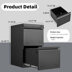 Approgreent 2 Drawer File Cabinets for Home Office, Vertical File Cabinet with Lock, Office Cabinet for A4/Letter/Legal Size, Under Desk Filing Cabinet, Assembly Required(Black) - Image 3