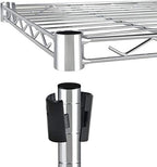 HealSmart Heavy Duty 5-Shelf Storage Shelves, 1750Lb Loading Capacity, 35.43" W x 17.72" D x 70.87" H Adjustable Shelving Unit with Wheels, Chrome - Image 5