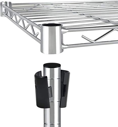 HealSmart Heavy Duty 5-Shelf Storage Shelves, 1750Lb Loading Capacity, 35.43" W x 17.72" D x 70.87" H Adjustable Shelving Unit with Wheels, Chrome - Image 5