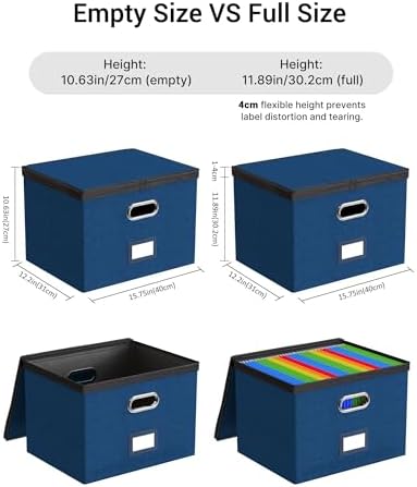 Oterri File Box Large 1-Pack Hanging Organizer for Letter/Legal-Size Folder - Image 3