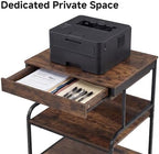 23.6''x18.9'' Printer Stand with Drawer,3 Tier Rolling Printer Cart - Image 5