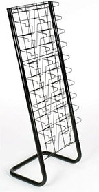Displays2go Floor-Standing Wire Magazine Rack, 20 Pockets, Black - Image 2